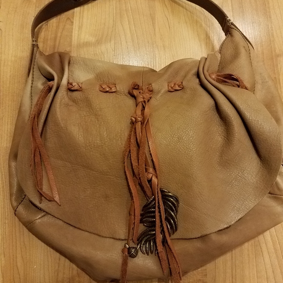 Lucky Brand Handbags - LUCKY BRAND VINTAGE SADDLE HOBO BAG LACE STITCH DETAIL 100% LEATHER